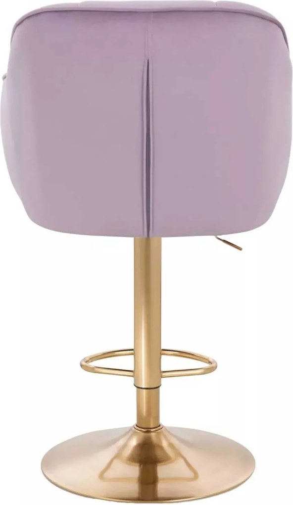 LuxuryForm DESIGN Barová stolička AVOLA VELUR na zlatom tanieri - levanduľa