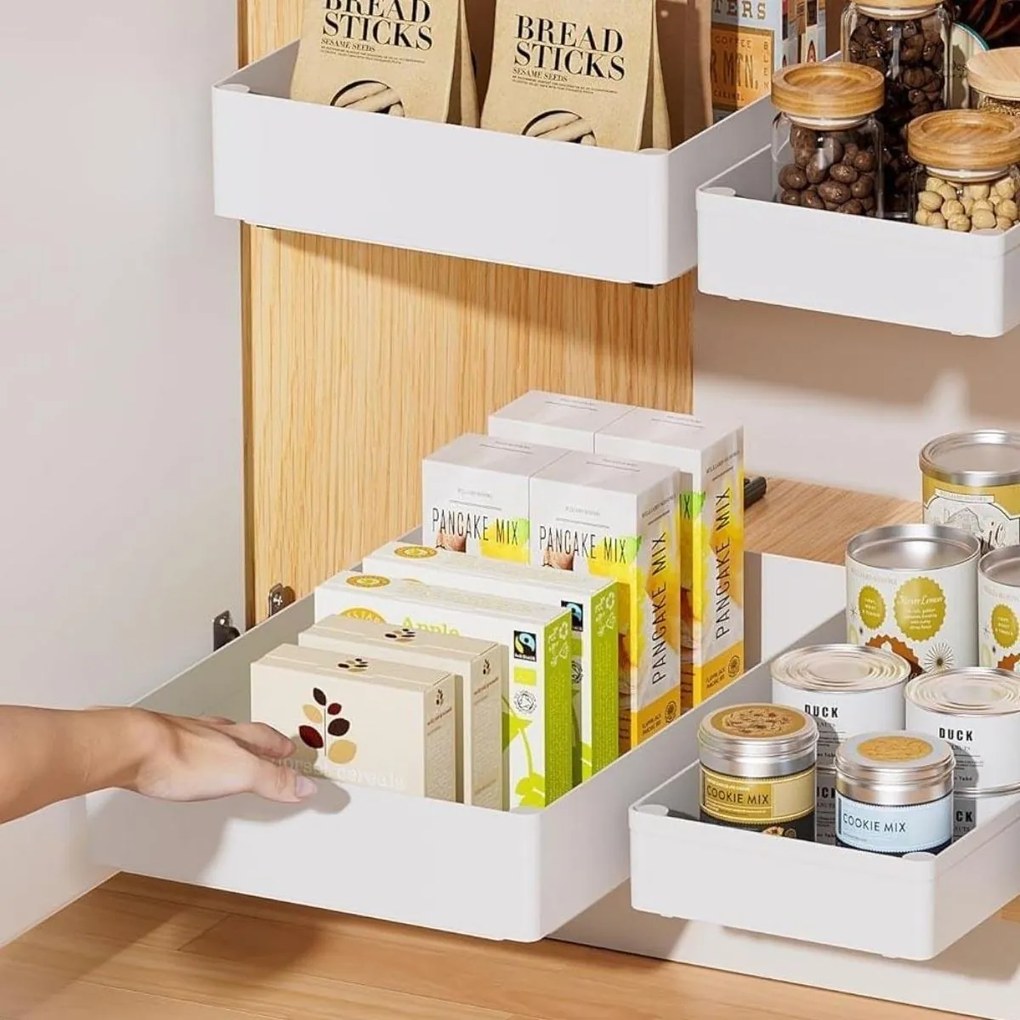 JJA Výsuvný organizér do skrinky s výsuvmi, béžová AXIS 13 x 38 x 6 cm (S)