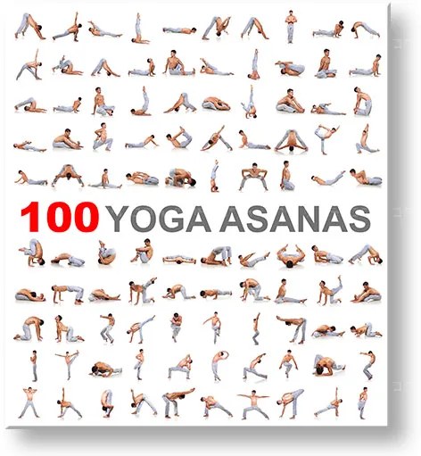 Motivačný obraz na stenu 100 Yoga asanas | rôzne rozmery