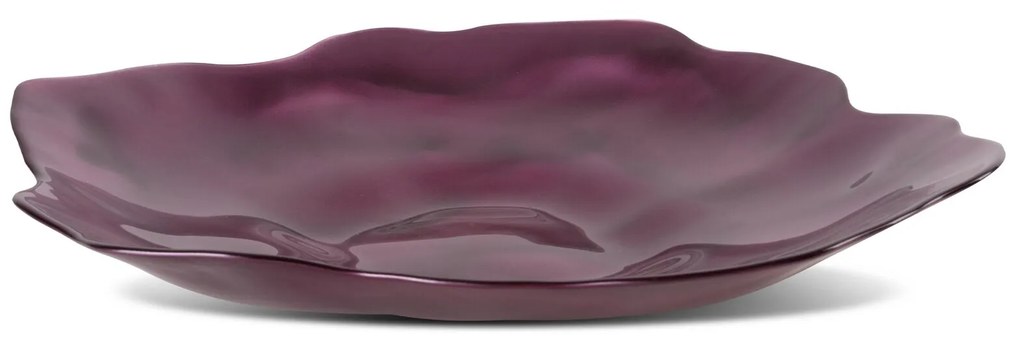 DEKORAČNÝ SKLENENÝ TANIER NIKOL (FI) 40X5 CM BORDOVÁ