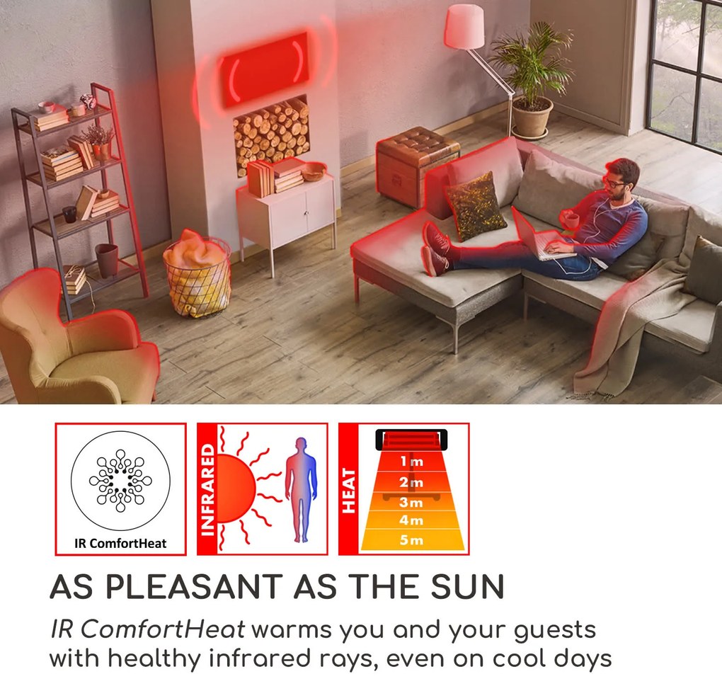 Blumfeldt Cosmic Beam Plus, infračervený terasový ohrievač, 2400 W, IP44, diaľkový ovládač, čierny