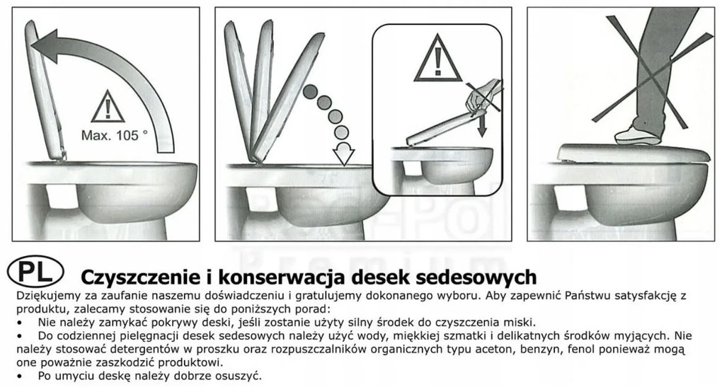 Cersanit Mito Red, toaletné sedátko z polypropylénu pre WC kombi, biela, TK001-008