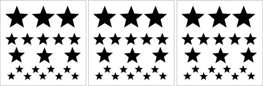 Samolepka do detskej izby sada hviezdy čierna 3-8cm