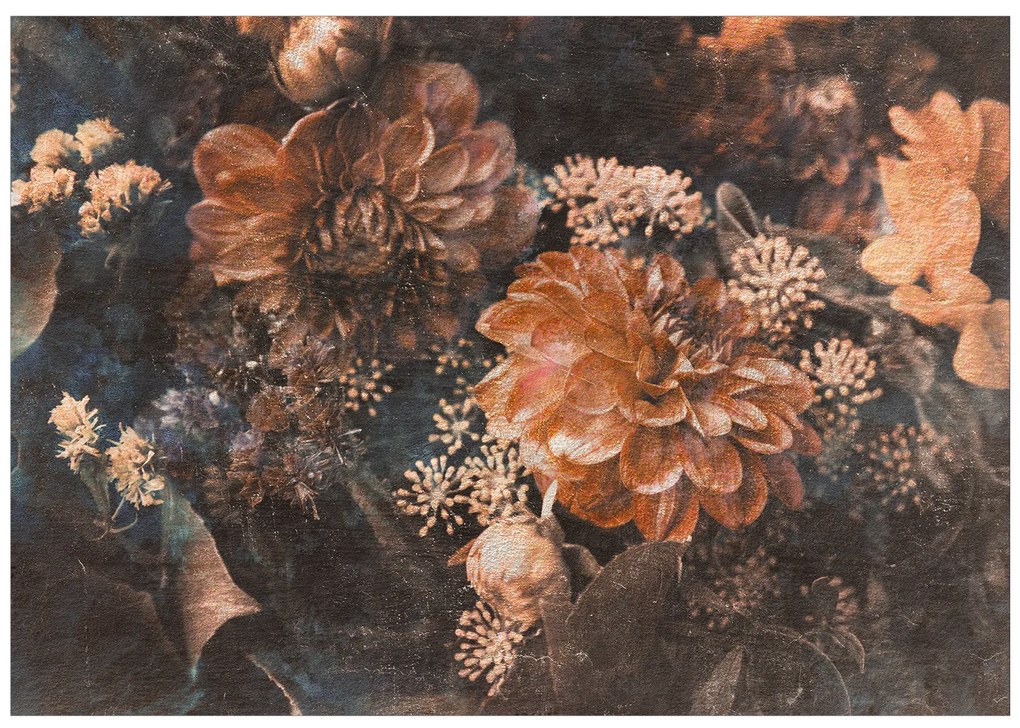 Artgeist Fototapeta - Retro Flowers - Third Variant Veľkosť: 147x105, Verzia: Samolepiaca