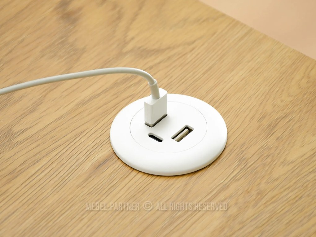 PC stolík Osto 100 (dub biely + biela). Akcia -21%. Vlastná spoľahlivá doprava až k Vám domov. 1109811