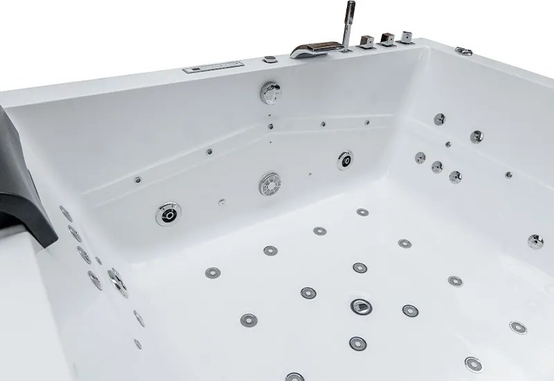 BPS-koupelny Hydromasážna vírivá vaňa KALAMBO 914 BL190x150 Čierna/Biela s ohrevom vody