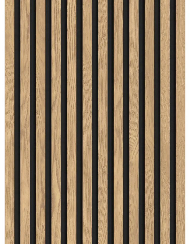 Mexen Lam-F, akustické stenové lamely 275 × 30 cm, plstený podklad 8 mm, technická dyha, borovica klasická, S105-275307-3015-012