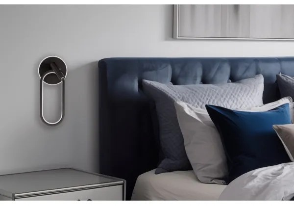 LED Nástenné svietidlo MONET LED/13W/230V + LED/2W 3000/4000/6000K čierna