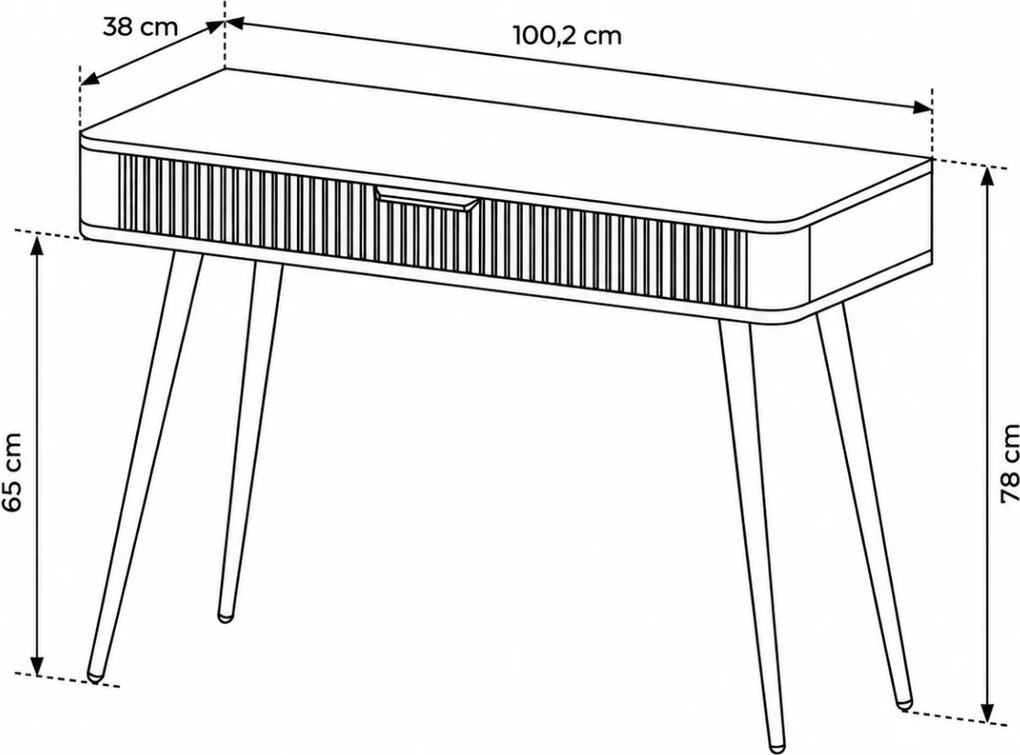 KONZOLA TREVISO ČIERNA 100 cm
