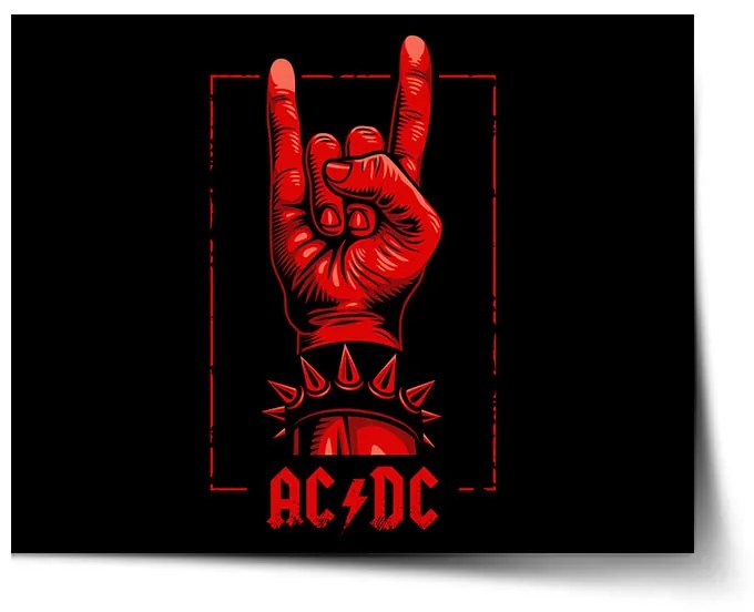 Sablio Plagát ACDC Červená ruka - 60x40 cm