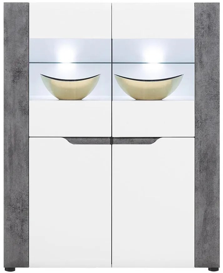 Skriňa Brando B04 Biela/Betón