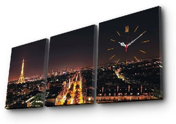 Nástenné obrazové hodiny Paríž, 96 × 40 cm