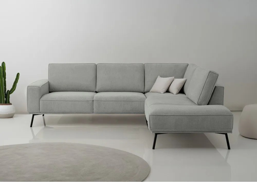 Svetlosivá ženilková rohová pohovka (pravý roh/do L) Amsterdam – Scandic