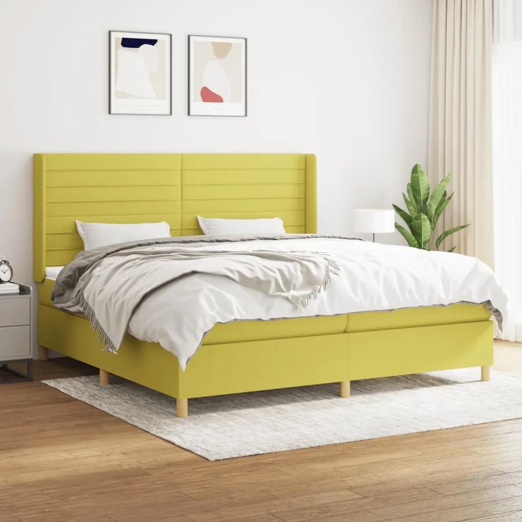 Boxspring posteľ s matracom zelená 200x200 cm látka 3132104