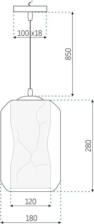 Toolight - závesné svietidlo MARBLE E27 60W APP909-1CP, mramorový efekt, OSW-06675