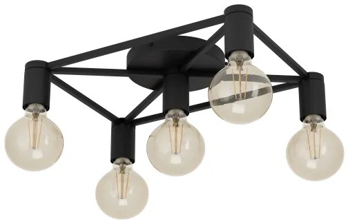 Eglo 43721 - Stropné svietidlo SPEKE 5xE27/40W/230V čierna