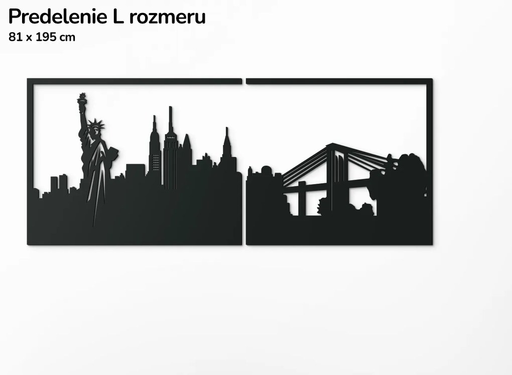 drevko Obraz New York Rozmer obrazu: 37 x 89 cm, Farba dekorácie: Čierna