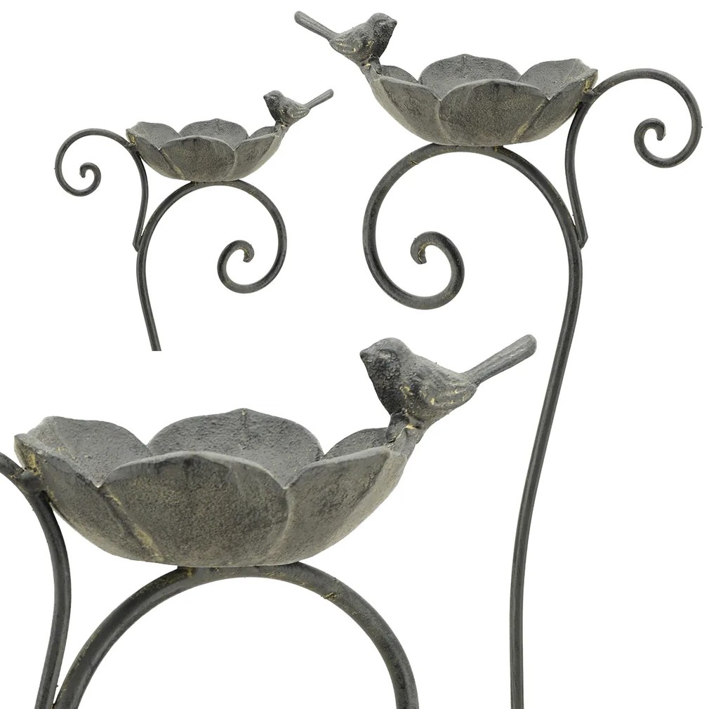 Zapichovacie napájadlo pre vtáky Kara, 99x26 cm, kov, sivá