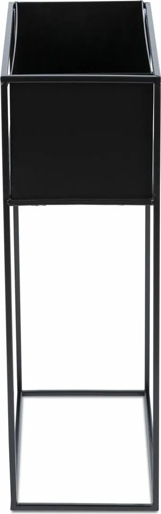 KOVOVÝ KVETINÁČ SO STOJANOM RECT 70X24X44 CM ČIERNA