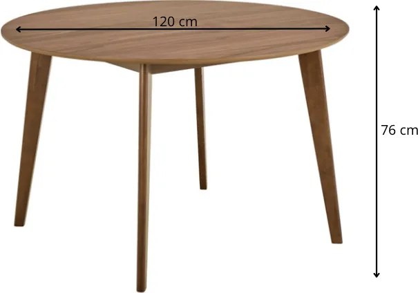 Okrúhly jedálenský stôl Roxby 120 cm orech
