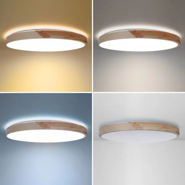BRILAGI - LED Stmievateľné svietidlo PILANA LED/72W/230V dub/béžová pr. 80 cm + diaľkový ovládač