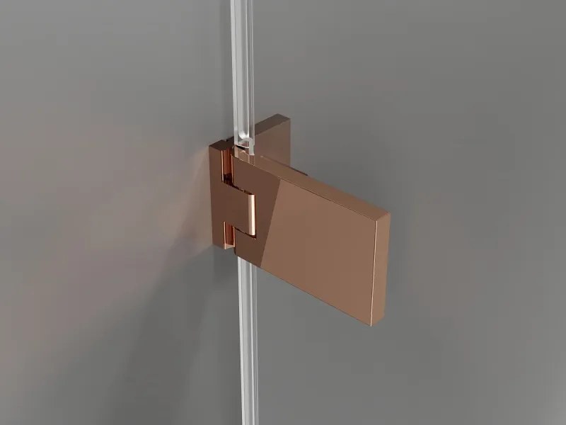 Mexen Lunar-F Duo, skladací sprchový kút 95 x 70 cm, 6mm číre sklo, profil ružové zlato, 836-095L-070P-60-00