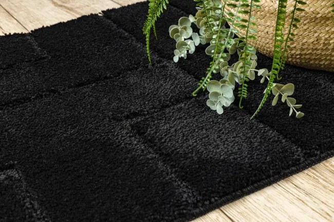 Kúpeľňový koberček SUPREME LINES línie, čierny