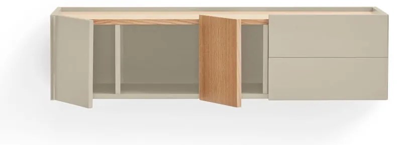 Nízka komoda v dekore duba v béžovo-prírodnej farbe 110x23 cm Otto – Teulat