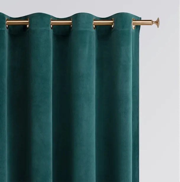 Elegantný petrolejový zamatový záves 140 x 280 cm