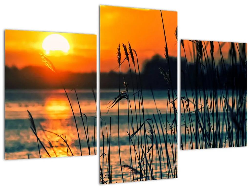 Obraz - Západ slnka nad jazerom (90x60 cm)