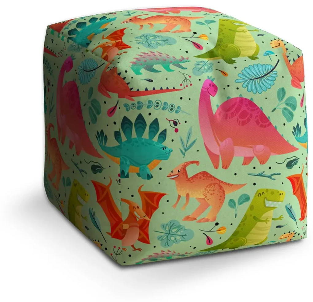 Sablio Taburet Dinosaury v tráve: 40x40x40 cm