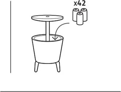 Plastový okrúhly záhradný stolík so zásobníkom na ľad ø 49,5 cm Cool – Keter