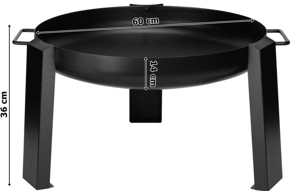 Oceľové záhradné ohnisko HOGAR 60 cm čierne