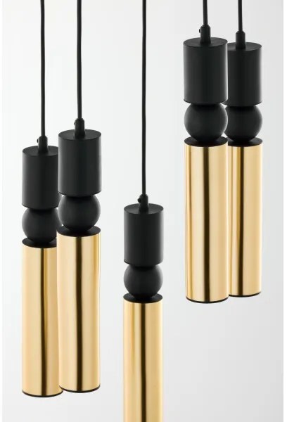 Jupiter 2017 - Luster na lanku ALAS 5xGU10/10W/230V zlatá/čierna