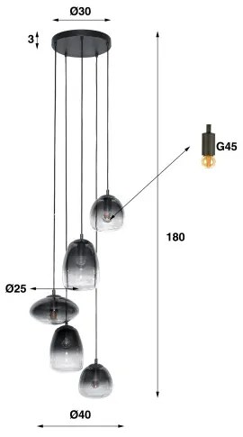 Luster 77-95 5L Mix Glass  - Komfort-nábytok