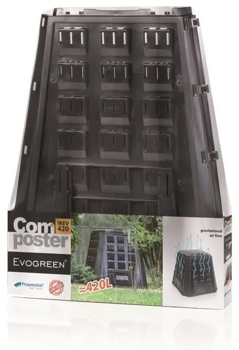 Kompostér, 420 l, čierna