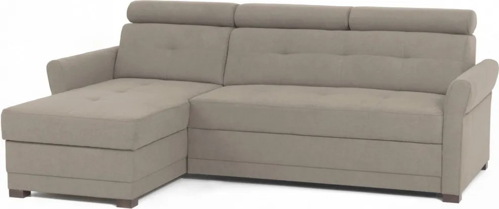 Rohová sedacia súprava Harris, hnedo-béžová taupe látka, ľavý roh