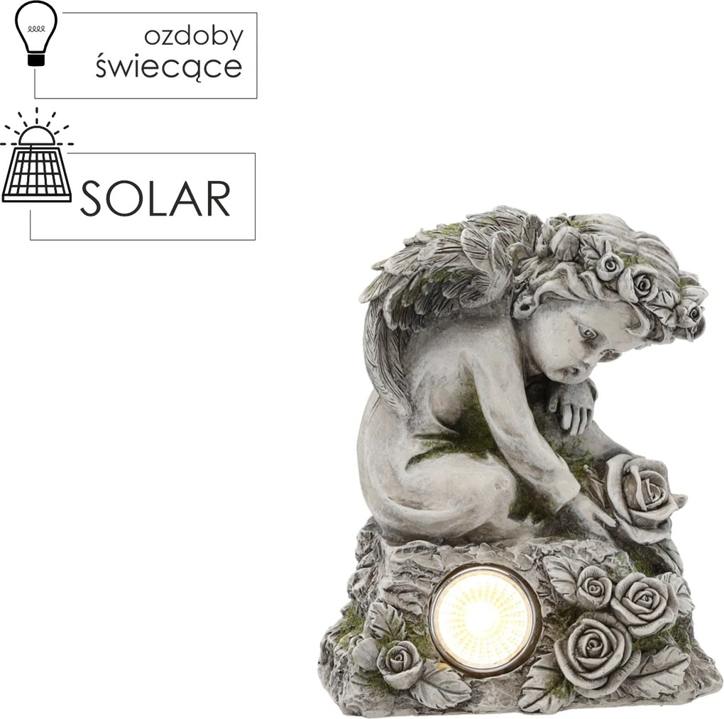 Garden Line FIGÚRKA – ANJELÍK 13 x 9 x 16 cm s LED osvetlením, balenie = 2 ks *8845