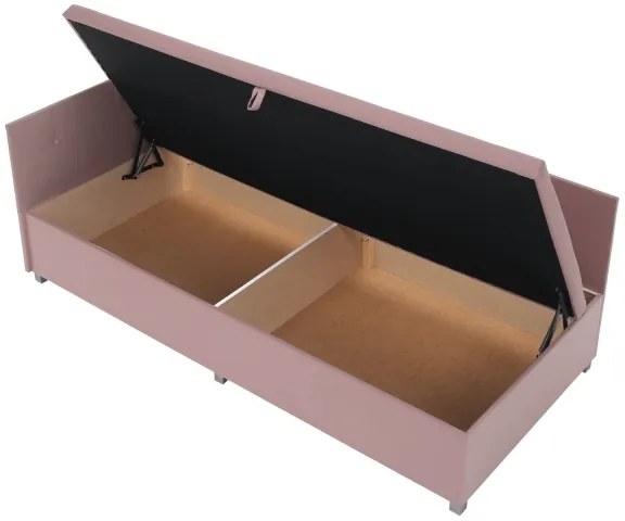 Čalúnená válenda AMSTERDAM 90x200 cm s univerzálnym čelom a úložným priestorom, ružová