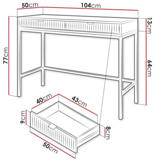Odkladací stolík NOVA 77x104 cm biela/čierna