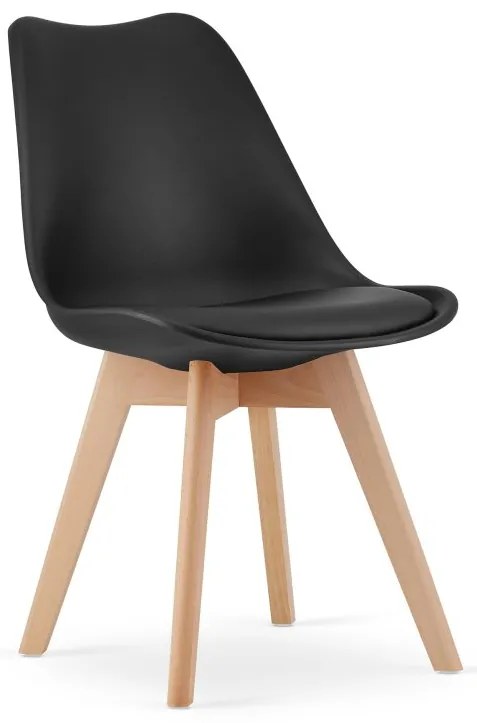 Jedálenská zostava stôl Artisan 80 X 80 čierne nohy + 4 stoličky MARK čierne/ prírodné nohy