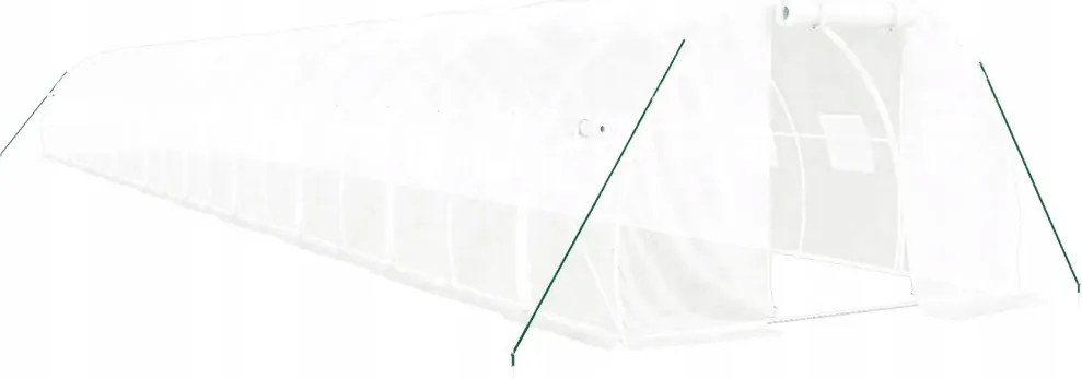 vidaXL Skleník s oceľovým rámom, biely, 60 m², 20x3x2 m