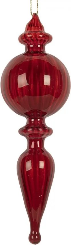 Vianočná sklenená ozdoba banka - Ø 5*17 cm