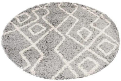 Koberec BOHO L229C tmavosivý / béžový kruh