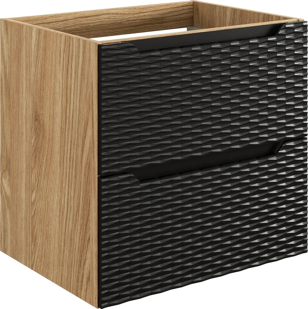 Comad Kúpeľňová skrinka pod umývadlo Ocean Black 60 čierna/dub olejovaný
