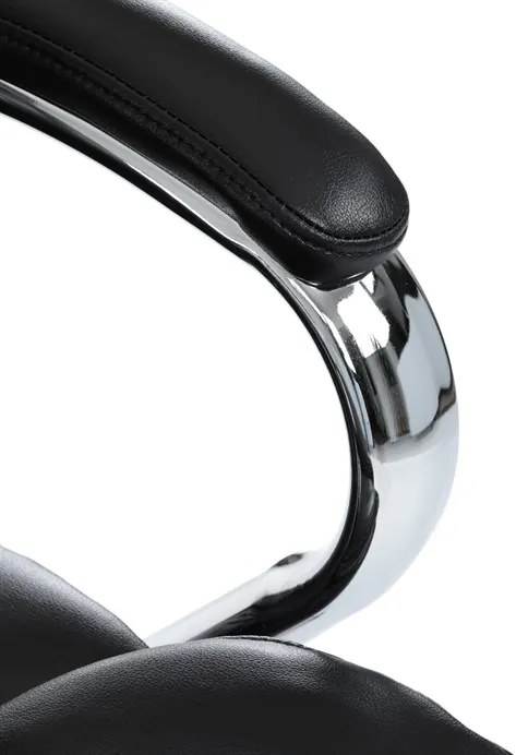 Kancelárske kreslo RYZAR — ekokoža, čierna, nosnosť 150 kg