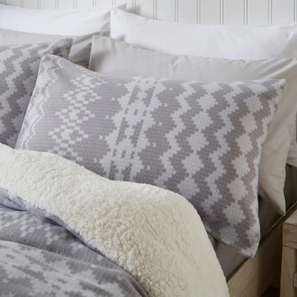 Sivé fleecové obliečky 200x200 cm Alpine - Catherine Lansfield