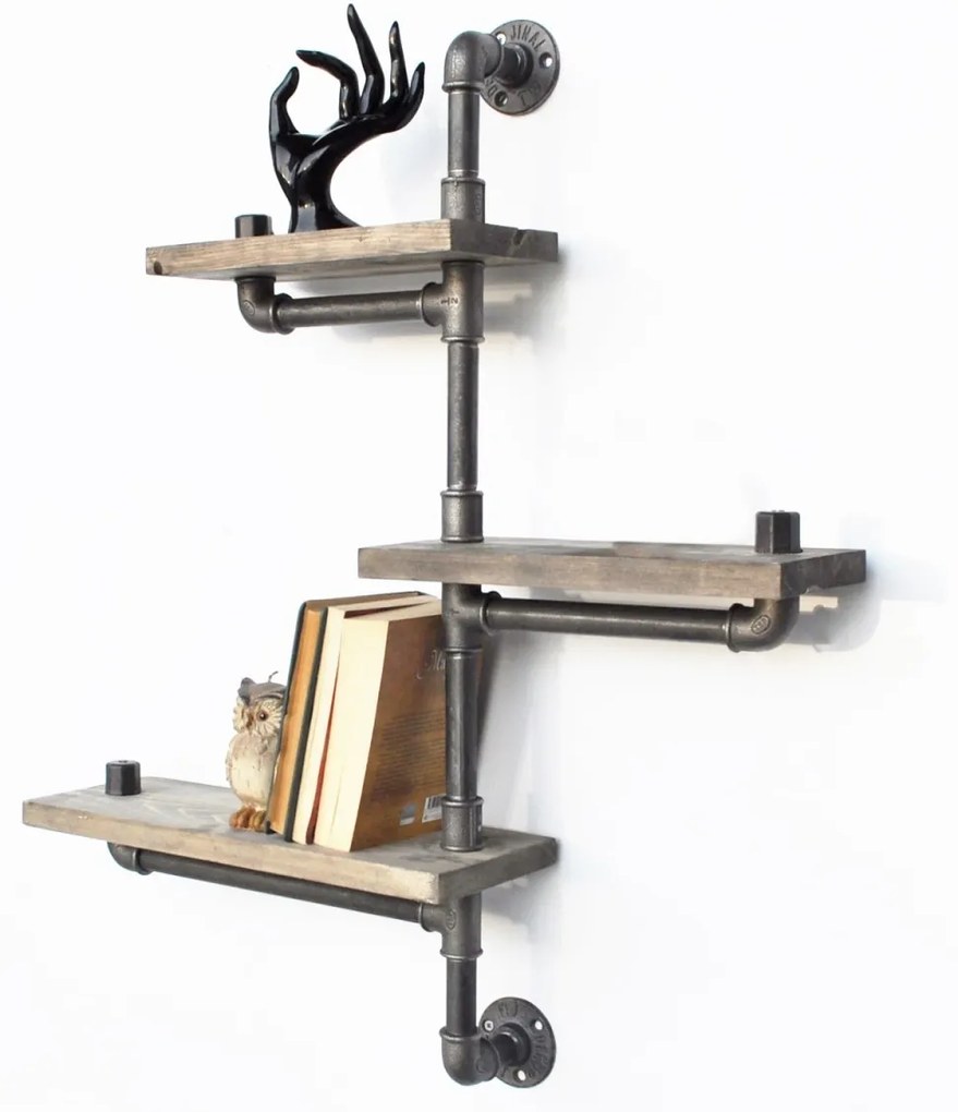 Nástenná polica BoruRaf XIII smrek/čierna