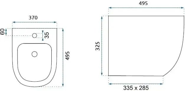 Rea Carlo mini - Závesný bidet, biela, REA-C2276