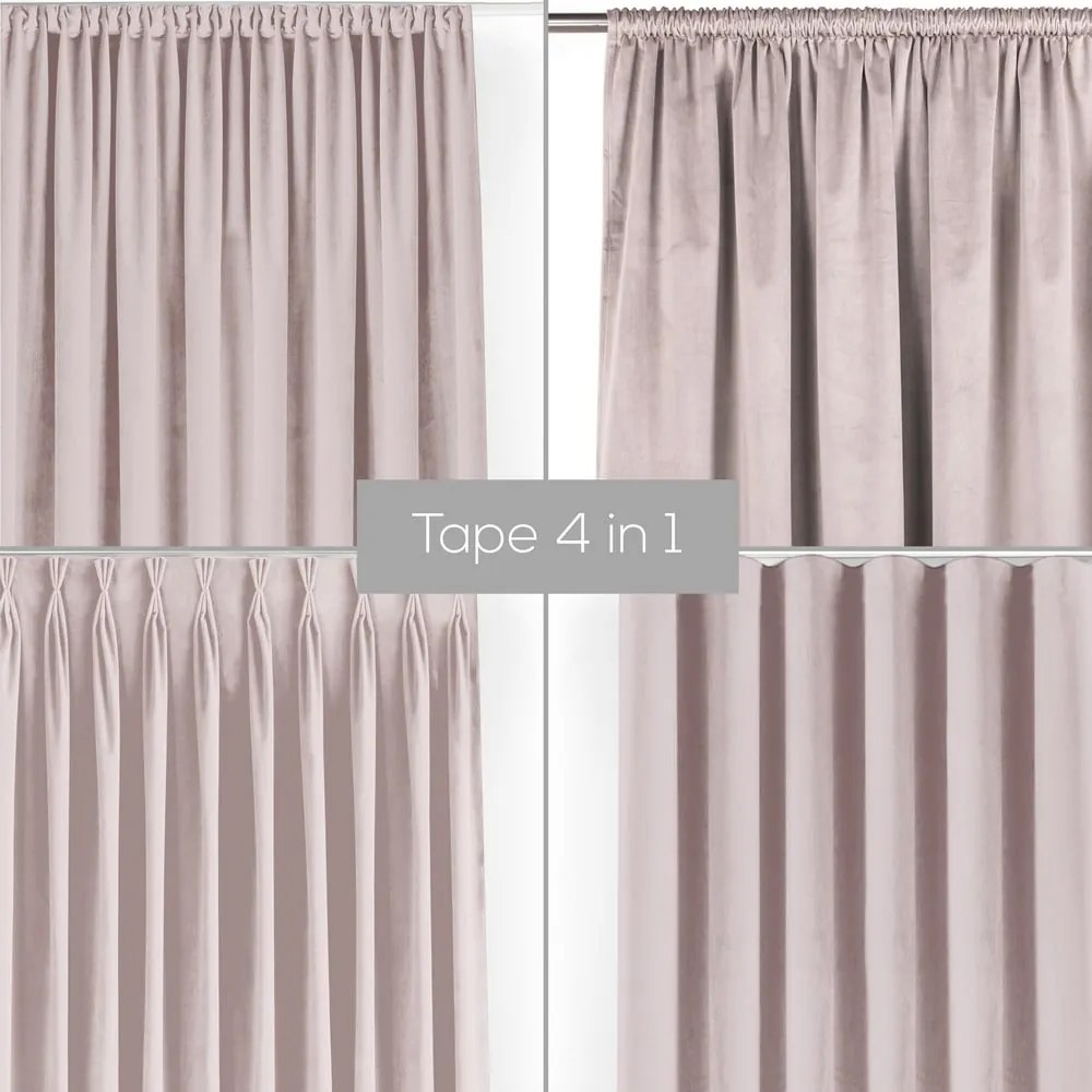 Svetloružový zamatový dimout záves 200x225 cm Velto – Filumi